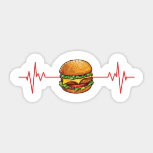 My heart beats for Burgers Sticker